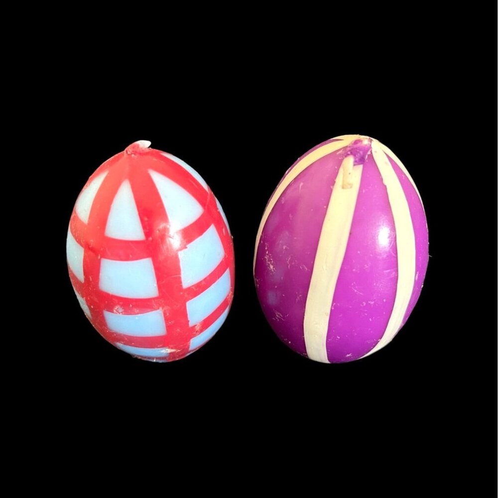 VTG Easter Bunny Rabbit Egg Wax Candle Holiday Spring Multi Color Red 10Pc Lot - Picture 7 of 8